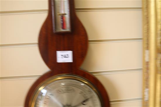 A Regency mahogany wheel barometer, H.98cm